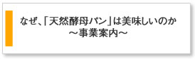 なぜ、「天然酵母パンはおいしいのか」～事業案内～